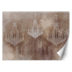 Modische Fototapete - Kronleuchter Beton Textur | Feeby