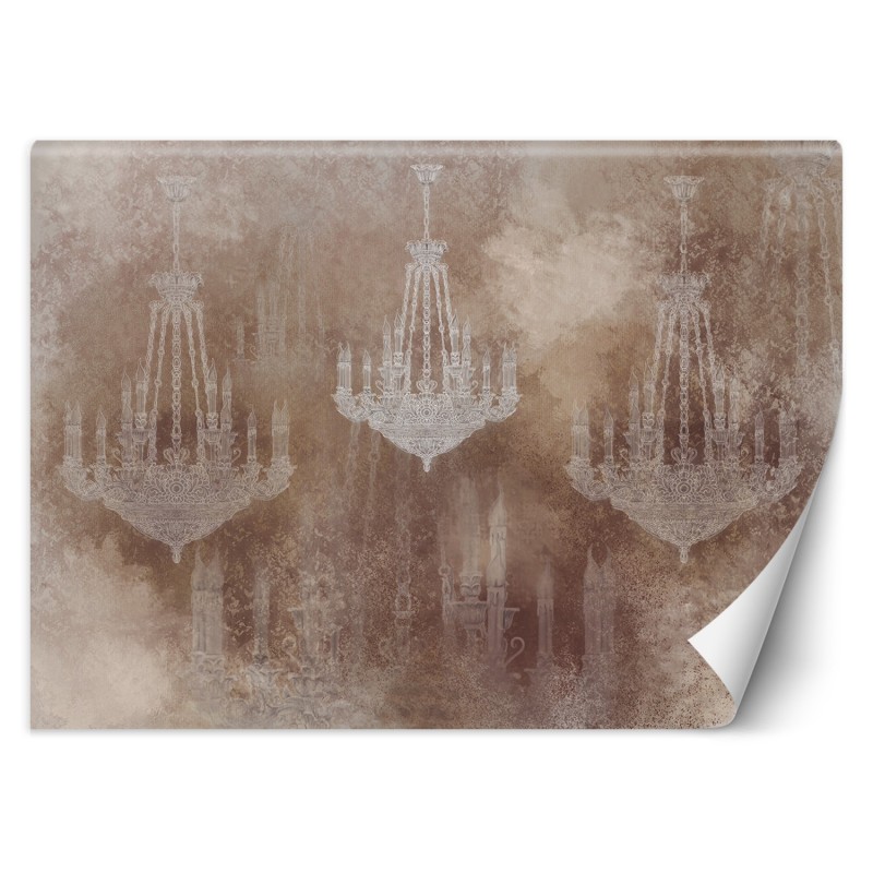 Modische Fototapete - Kronleuchter Beton Textur | Feeby