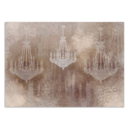 Modische Fototapete - Kronleuchter Beton Textur | Feeby