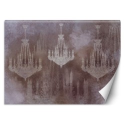 Stilvolle Fototapete - Vintage Kronleuchter Braun | Feeby