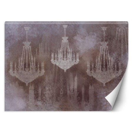 Stilvolle Fototapete - Vintage Kronleuchter Braun | Feeby