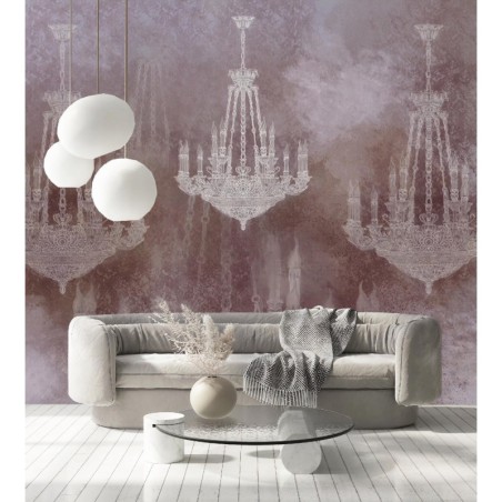 Stilvolle Fototapete - Vintage Kronleuchter Braun | Feeby