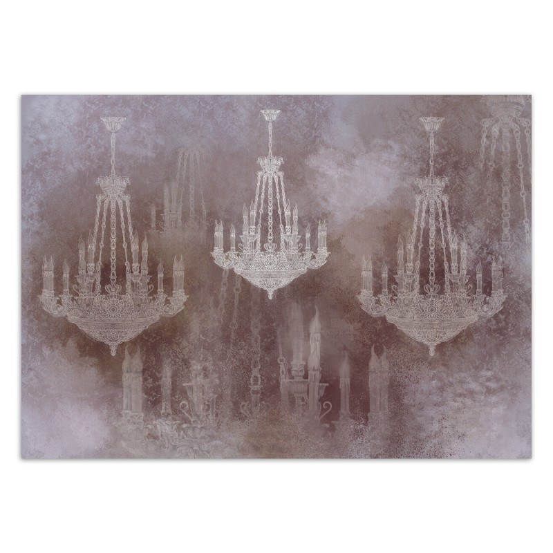 Stilvolle Fototapete - Vintage Kronleuchter Braun | Feeby