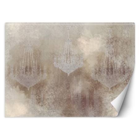 Fototapete - Kronleuchter Beton Braun Beige | Feeby