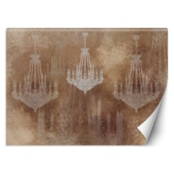 Modische Fototapete - Vintage Kronleuchter Braun | Feeby