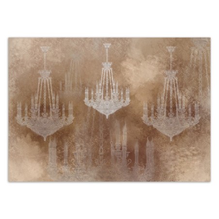 Modische Fototapete - Vintage Kronleuchter Braun | Feeby