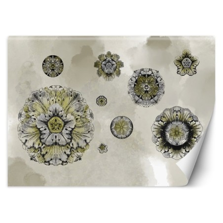 Fototapete - Abstrakt Geometrische Formen Grau Gelb | Feeby