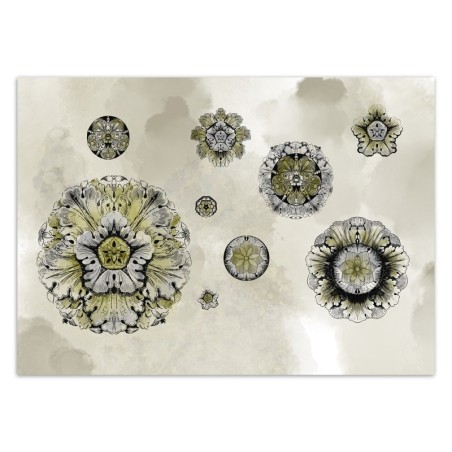 Fototapete - Abstrakt Geometrische Formen Grau Gelb | Feeby