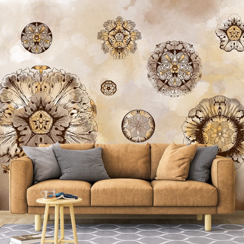 Fototapete - Geometrische Formen Beige Braun | Feeby