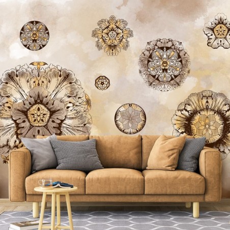 Fototapete - Geometrische Formen Beige Braun | Feeby