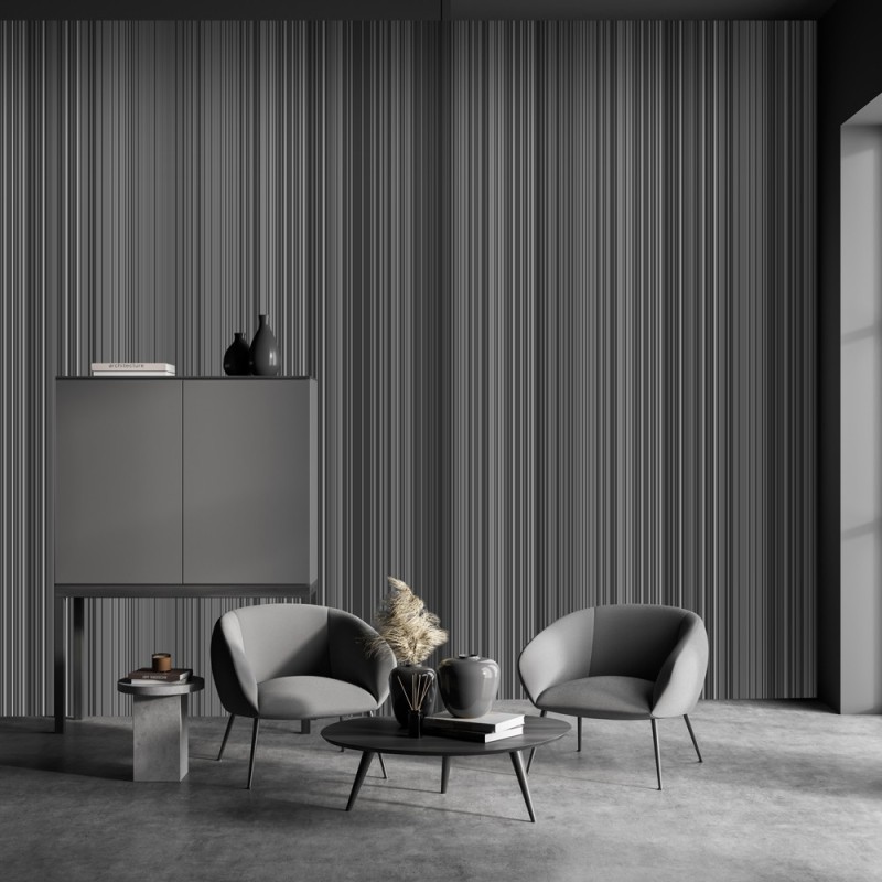 Modische Fototapete - Linien Abstrakt Textur Grau 3D | Feeby