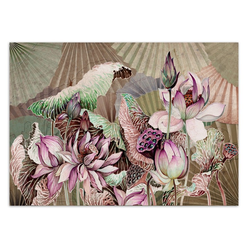 Fototapete - Lotus Blumen Abstrakt Vintage | Feeby