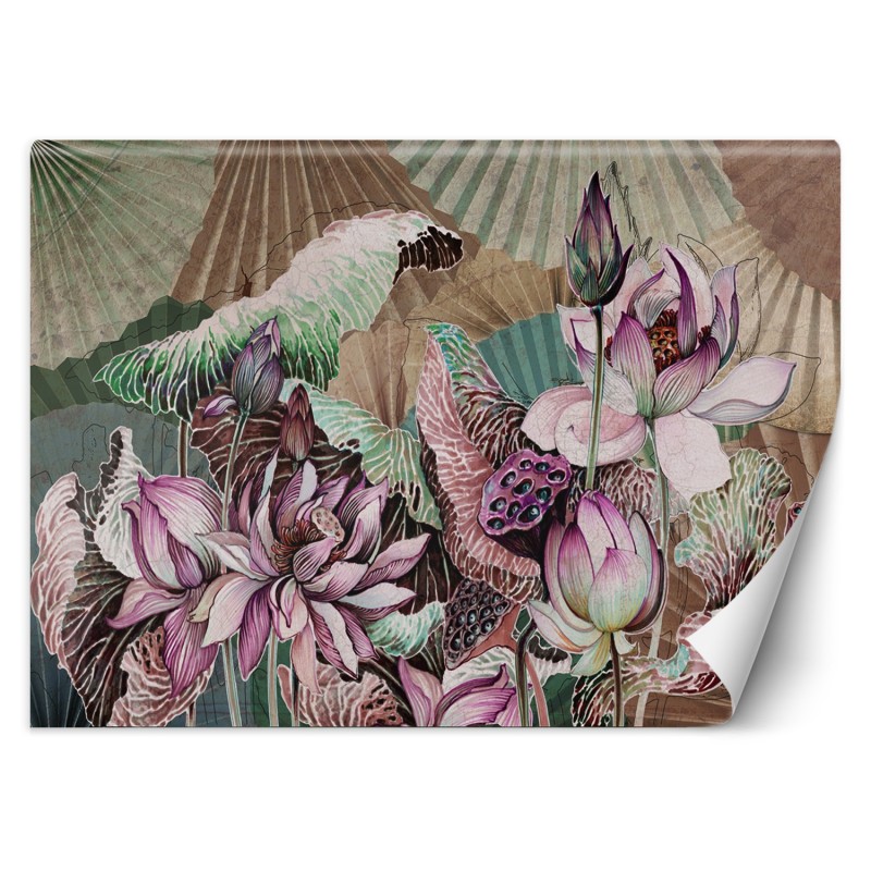 Stilvolle Fototapete - Lotus Blumen Pflanzen Natur | Feeby