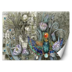 Fototapete - Ägyptische Hieroglyphen und Skarablen | Feeby