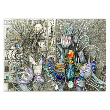 Fototapete - Ägyptische Hieroglyphen und Skarablen | Feeby