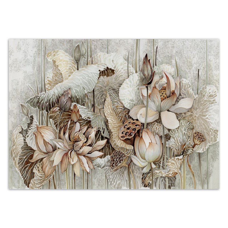 Fototapete - Lotus Blumen Beige Braun | Feeby