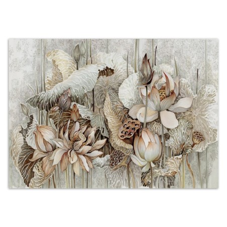 Fototapete - Lotus Blumen Beige Braun | Feeby