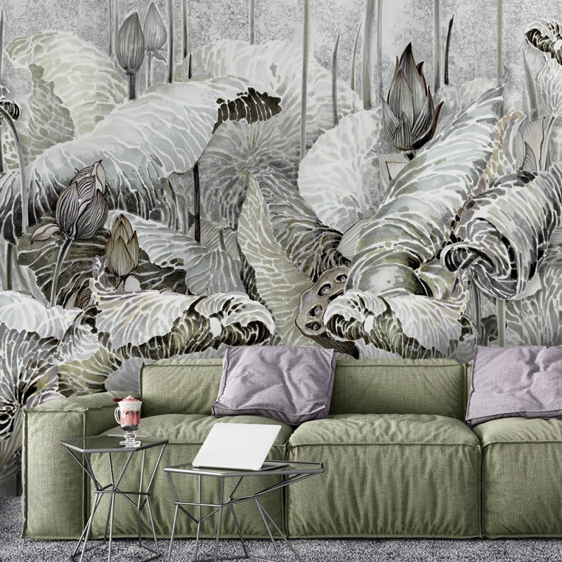 Moderne Fototapete - Lotos Blumen Pflanzen Blatt | Feeby