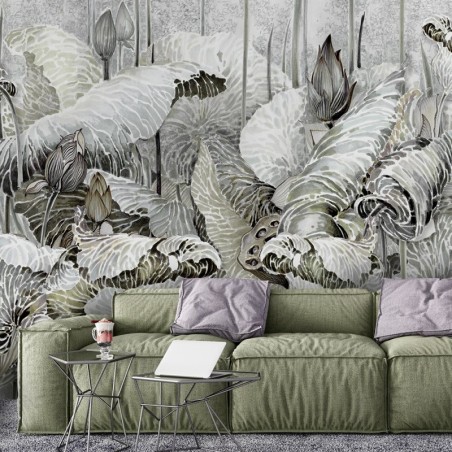 Moderne Fototapete - Lotos Blumen Pflanzen Blatt | Feeby