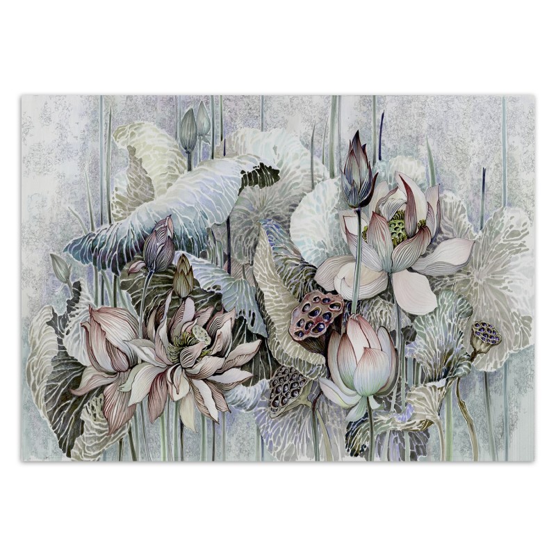 Fototapete - Luxury Lotos Blumen Beige Braun | Feeby