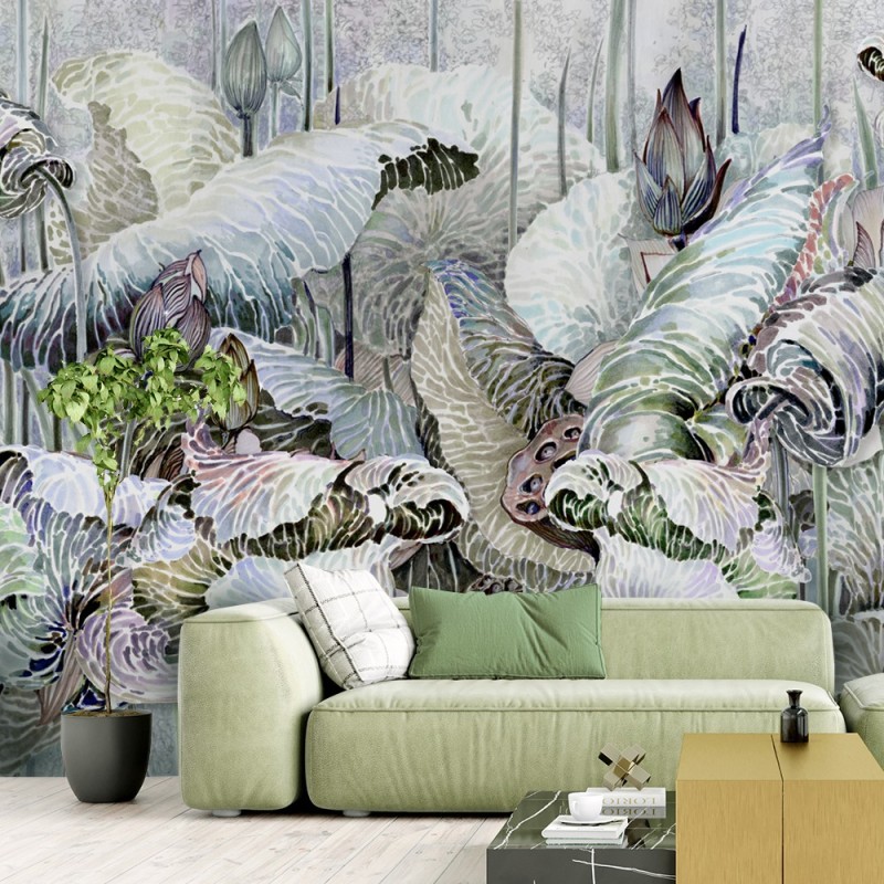 Stilvolle Fototapete - Lotos Blumen Beige | Feeby