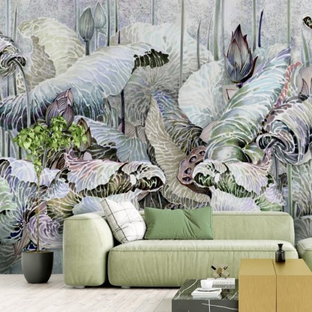 Stilvolle Fototapete - Lotos Blumen Beige | Feeby