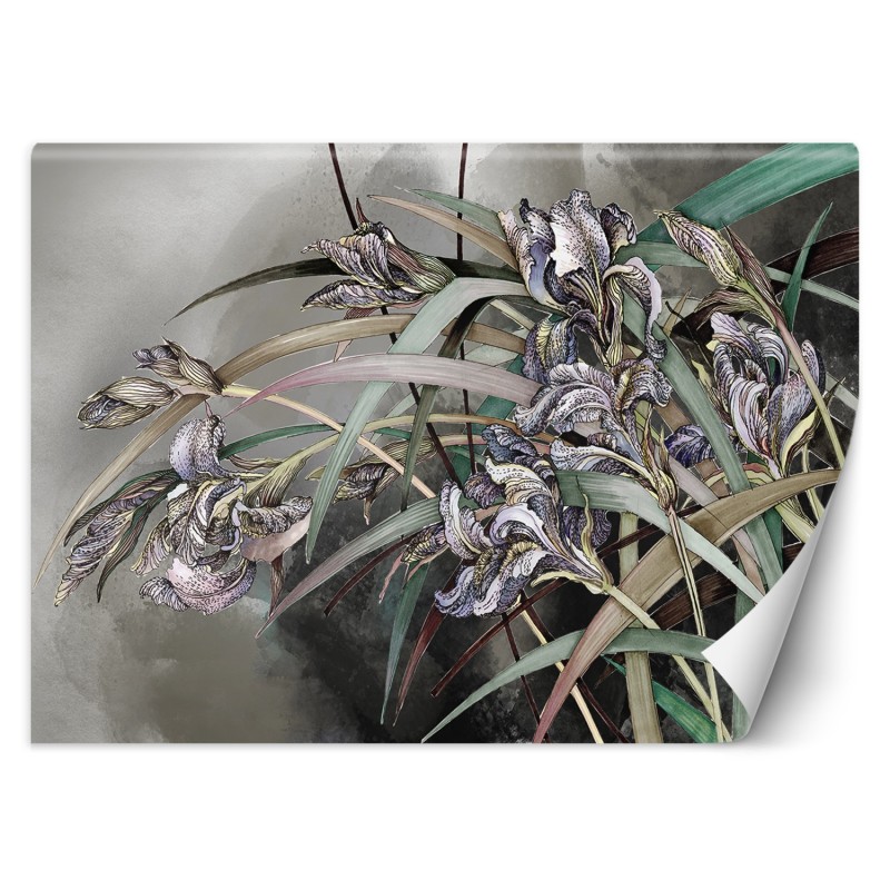 Fototapete - Irises Blumen Blumenstrauß Natur Pflanzen Lila | Feeby