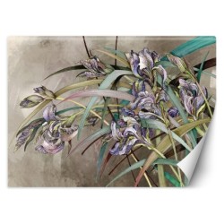 Fototapete - Iris Blumen Betonoptik Struktur | Feeby