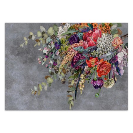 Stilvolle Fototapete - Blumenstrauß Betonoptik | Feeby