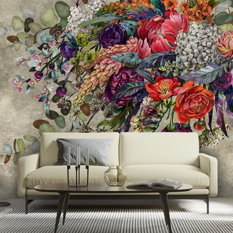 Fototapete - Hängende Blumenstrauß | Feeby