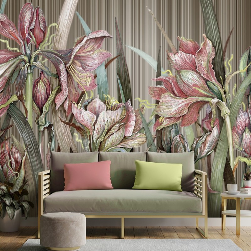 Fototapete - Iris Blumen Natur Pflanzen wie gemalt | Feeby