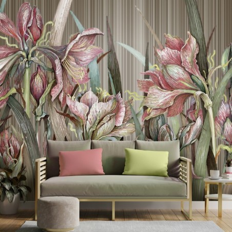 Fototapete - Iris Blumen Natur Pflanzen wie gemalt | Feeby