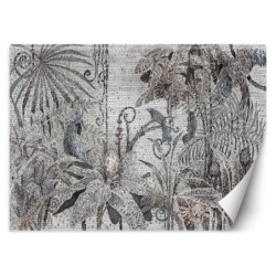 Fototapete - Mosaik - Dschungel Grau | Feeby