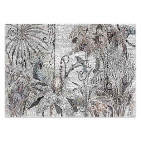 Fototapete - Mosaik - Dschungel Grau | Feeby