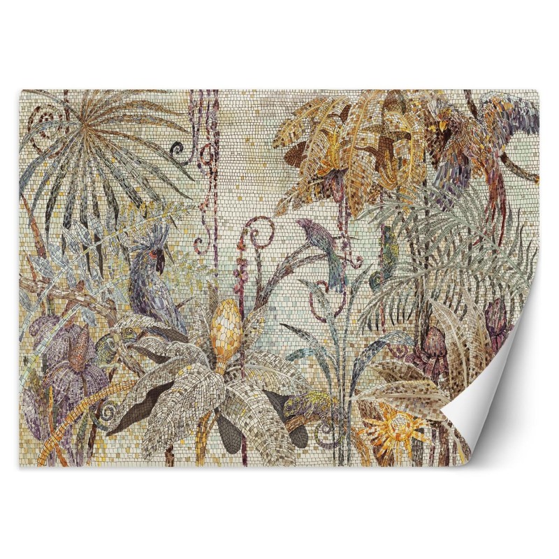 Fototapete - Mosaik Dschungel Handgemalt | Feeby