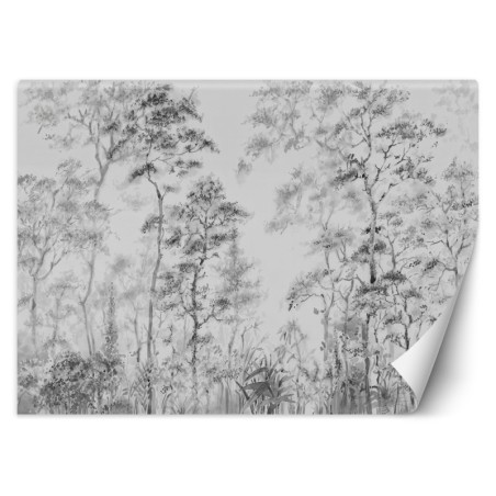 Fototapete - Bäume Landschaft Natur Aquarell | Feeby