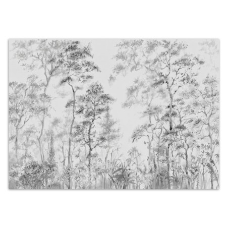 Fototapete - Bäume Landschaft Natur Aquarell | Feeby