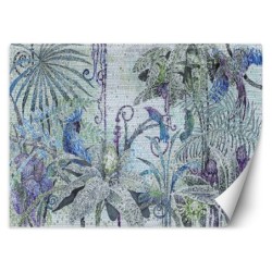 Moderne Fototapete - Dschungel Mosaik Türkis | Feeby