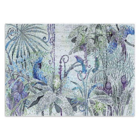 Moderne Fototapete - Dschungel Mosaik Türkis | Feeby