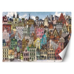 Moderne Fototapete - Bunte Stadt Architektur | Feeby