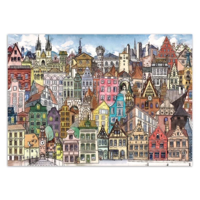 Moderne Fototapete - Bunte Stadt Architektur | Feeby