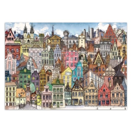 Moderne Fototapete - Bunte Stadt Architektur | Feeby