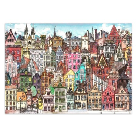 Fototapete - Bunte Stadt Architektur Landschaft | Feeby