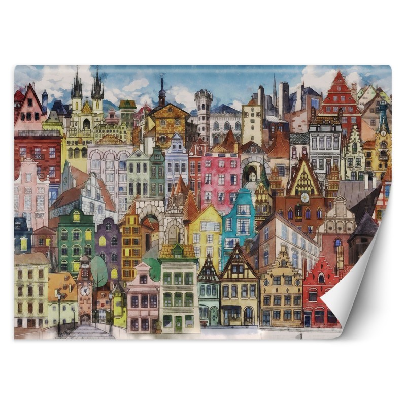 Fototapete - Bunte Stadt Architektur | Feeby