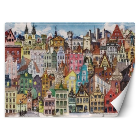 Fototapete - Bunte Stadt Architektur | Feeby