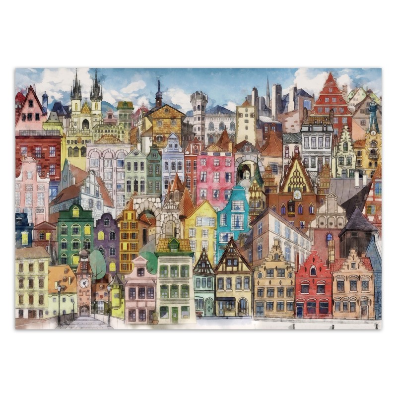 Fototapete - Bunte Stadt Architektur | Feeby