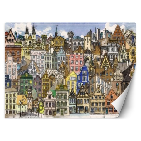 Fototapete - Bunte Stadt Architektur | Feeby