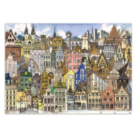 Fototapete - Bunte Stadt Architektur | Feeby