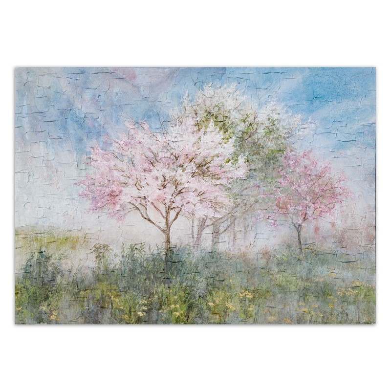 Fototapete - Ein blühender Baum in der alten Wiese | Feeby