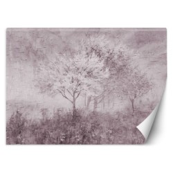 Fototapete - Ein blühender Baum in der Wiese Aquarell | Feeby